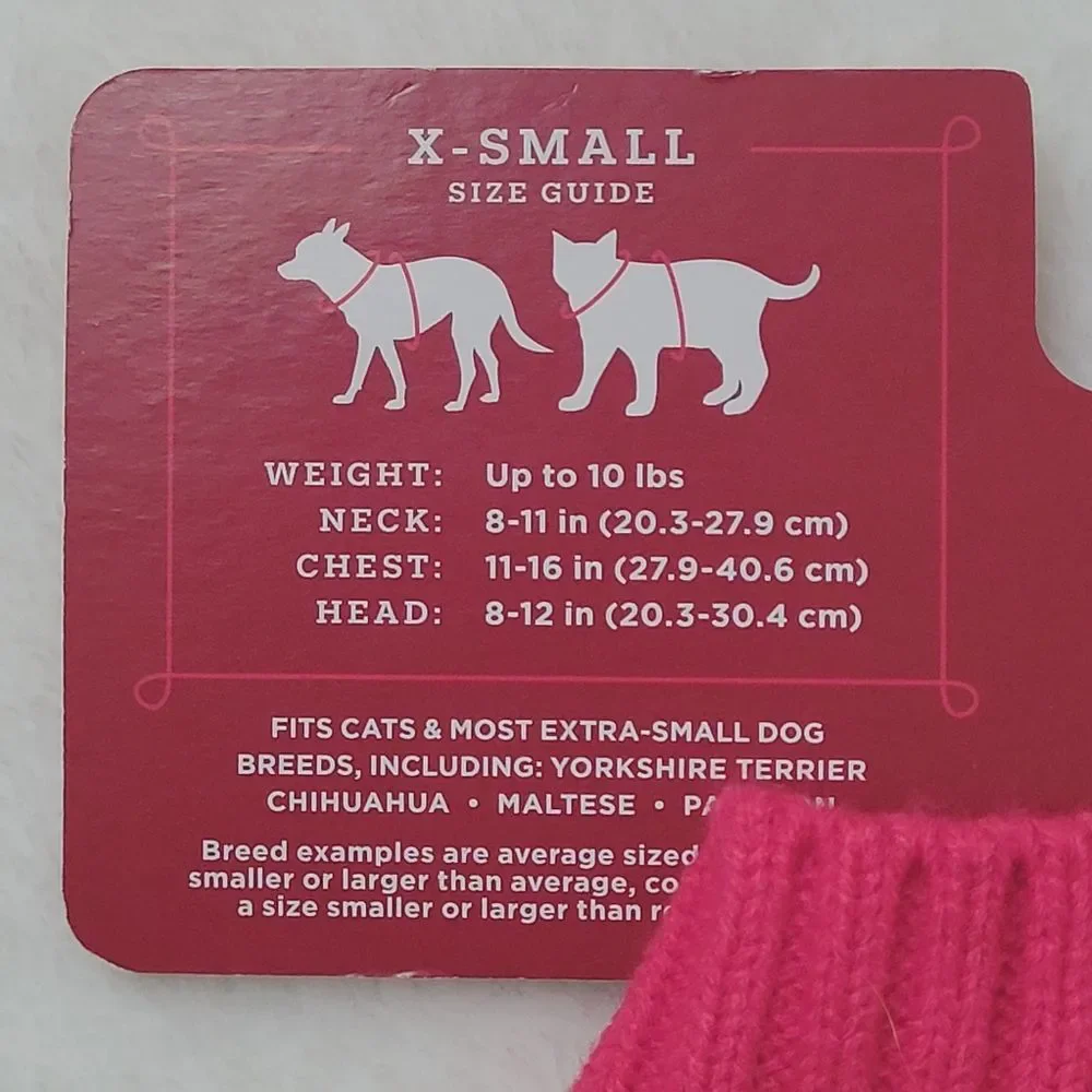 Wondershop Pet Sweater for Dogs and Cats Solid Red Size XS Extra Small New